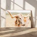 Texas Longhorn Wall Art Canvas Print – Framed Speckled Cow by MyGreatCanvas | Canvas Wall Art Prints | Photo Prints & Wall Decor