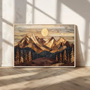Wood Mountain Landscape Wall Art Canvas Print – Framed