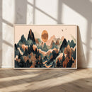 Wood Mountain Landscape Wall Art Canvas Print – Framed
