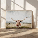 Texas Longhorn Wall Art Canvas Print – Framed Western Cow