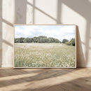Charming Daisy Field Wall Art Canvas Print – Framed Pastel