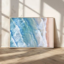 Aerial Ocean View Wall Art Canvas Print – Framed Soft Blue