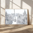 Snowy Ski Lift Wall Art – Framed Winter Mountain Canvas by MyGreatCanvas | Canvas Wall Art Prints | Photo Prints & Wall Decor