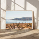 Desert Lake Wall Art – Framed Cactus Mountain Canvas by MyGreatCanvas | Canvas Wall Art Prints | Photo Prints & Wall Decor