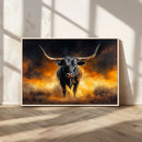 Longhorn Canvas Wall Art Canvas Print – Framed Bold Bull