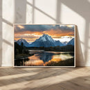 Mountain Sunset Wall Art Canvas Print – Framed Alpine