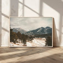 Mountain Landscape Wall Art Canvas Print – Framed Snowy
