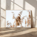 Pampas Grass Wall Art Canvas Print – Framed Neutral Tones