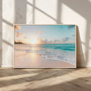 Beach Sunset Wall Art Canvas Print – Framed Ocean Waves by MyGreatCanvas | Canvas Wall Art Prints | Photo Prints & Wall Decor