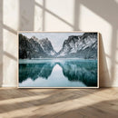 Mountain Lake Wall Art Canvas Print – Framed Toblacher See