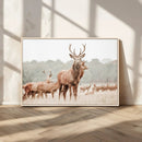 Rustic Nature Wall Art Canvas Print – Stag Woodland Framed