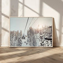 Frosty Pines Wall Art Canvas Print – Framed Cozy Cabin Ski