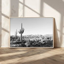 Saguaro Cactus Wall Art Canvas Print – Framed Monochrome