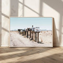 Desert Mailboxes Canvas Print – Framed Minimal Western