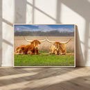 Texas Longhorn Pair Wall Art Canvas Print – Peaceful Rustic by MyGreatCanvas | Canvas Wall Art Prints | Photo Prints & Wall Decor