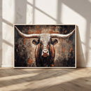 Rustic Longhorn Bull Wall Art Canvas Print – Vintage Western by MyGreatCanvas | Canvas Wall Art Prints | Photo Prints & Wall Decor
