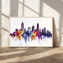 Atlanta Skyline Wall Art Canvas Print – Framed Colorful