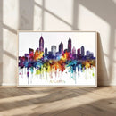 Atlanta Skyline Wall Art Canvas Print – Framed Colorful