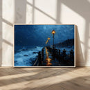 Dark Stormy Pier Wall Art Canvas Print, Moody Ocean Night by MyGreatCanvas | Canvas Wall Art Prints | Photo Prints & Wall Decor