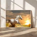 White Horse Running Canvas Sunset Wall Art by MyGreatCanvas | Canvas Wall Art Prints | Photo Prints & Wall Decor