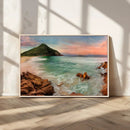 Stunning Coastal Landscape with Rocky Shore and Green Hills by MyGreatCanvas | Canvas Wall Art Prints | Photo Prints & Wall Decor