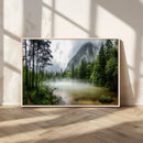 Misty Lake Forest Green Trees Calm Water Reflection Mountain by MyGreatCanvas | Canvas Wall Art Prints | Photo Prints & Wall Decor