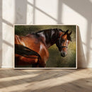 Majestic Brown Horse Wall Art Canvas Print – Framed