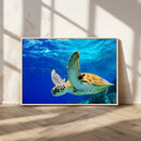 Sea Turtle Wall Art Canvas Print, Sea life in the Ocean Wall