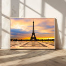 Paris Eiffel Tower Sunset Canvas Wall Art Print - Iconic