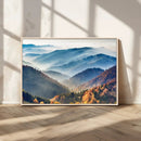 Misty Mountain Sunrise Triptych Canvas Print – Autumn