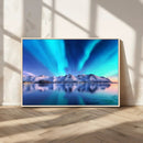 Northern Lights above Mountain Wall Art, Northern Lights