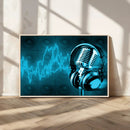 Music and Microphone Wall Art Canvas Print by MyGreatCanvas | Canvas Wall Art Prints | Photo Prints & Wall Decor