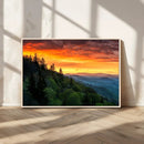 Forest Landscape Wall Art Sunset Canvas, Forest Sunset
