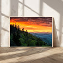 Forest Landscape Wall Art Sunset Canvas, Forest Sunset