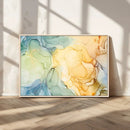 Green and Yellow Marble Fluid Effect Wall Art, Green and