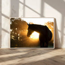 Horse at Sunset Wall Art Animal Canvas Print