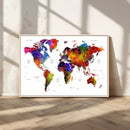 World Map Canvas Print – Detailed Map of the World Wall Art