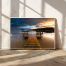 Serene Lake Pier at Sunset Canvas Print | Landscape Canvas