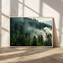 Misty Forest Wall Art Premium Canvas Print a Foggy and