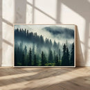 Captivating Misty Forest Wall Art Premium Canvas Print a