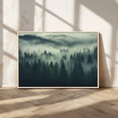 Misty Forest Wall Art Premium Canvas Print a Foggy and