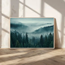 Captivating Misty Foggy Forest Wall Art Premium Canvas Print