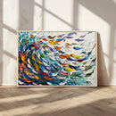 Modern Abstract Fish Shoal Wall Art Canvas Print, Colorful by MyGreatCanvas | Canvas Wall Art Prints | Photo Prints & Wall Decor