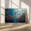 Modern Abstract Fish Shoal Wall Art Canvas Print, Colorful