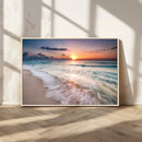 Sunset Beach Wall Art – Soothing Coastal Landscape, Ready to