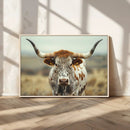 Texas Cow Longhorn Wall Art Canvas Print for Farm House Wall