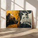 Bear and Bull Wall Art Canvas Print – Abstract Animal by MyGreatCanvas | Canvas Wall Art Prints | Photo Prints & Wall Decor