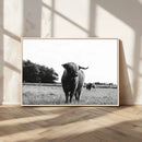 Black and White Highland Cow Wall Art Canvas Print | Rustic by MyGreatCanvas | Canvas Wall Art Prints | Photo Prints & Wall Decor