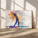 Watercolor Golf Swing Wall Art Canvas Print | Vibrant