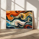 Abstract Wave Wall Art | Ready to Hang Framed Canvas Print |